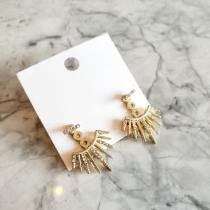 Geometric gold Earring ear jacket Aztec st…